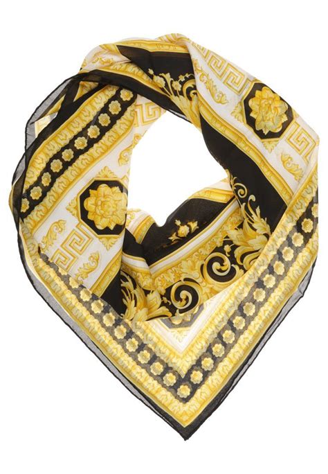 versace schal schwarz gold|Versace silk foulards.